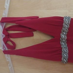 Red halter gown, B. Darlin, Size S
